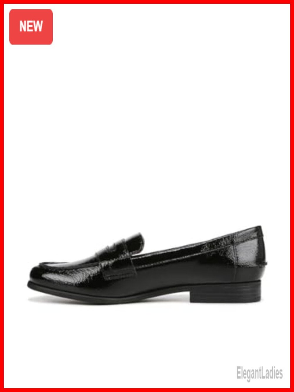 Faux Leather Women's Penny Loafer Slip-On Shoes Block Heel